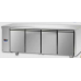 Masă frigorifică de patiserie, din otel inoxidabil, 600x400, cu 4 uși, cu suprafață de lucru din granit, destinat pentru unitatea de condensare la temperatura normală, cu conexiuni pe partea stângă, Tecnodom TP04MIDSGSX