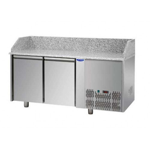 Masă frigorifică pentru pizza, , cu 4 uși, GN1/1,  cu suprafață de lucru din granit, Tecnodom PZ02EKOGN