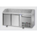 Masă frigorifică pentru pizza, , cu 4 uși, GN1/1,  cu 1 sertar neutru și cu suprafață de lucru din granit, Tecnodom PZ02EKOC1