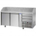 Masă frigorifică pentru pizza, , cu 4 uși, GN1/1,  cu 3 sertare neutre și cu suprafață de lucru din granit, Tecnodom PZ02EKOC3
