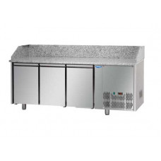 Masă frigorifică pentru pizza, , cu 3 uși, GN1/1, cu suprafață de lucru din granit, Tecnodom PZ03EKOGN