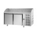 Masă frigorifică pentru pizza, standartă, cu 2 uși, 600x400, cu suprafață de lucru din granit , Tecnodom PZ02MID80