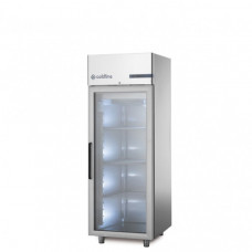 Dulap frigorific Master GN2/1, cu unitate integrată, cu 1 ușă de sticlă , 700 l, temp. 0°+10°C, Coldline A70/1NV