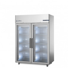 Холодильный шкаф Master GN2/1, с выносным агрегатом, c 2 стеклянными дверьми, на 1400 л, темп. -2°+8°C, Coldline A140/2MV