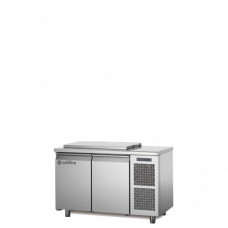 Холодильный стол Саладетта для овощей , GN1/1, c 2 дверьми, со столешницей без борта, с встроенным агрегатом, темп. -2°+8°C, Coldline TP13/1MD