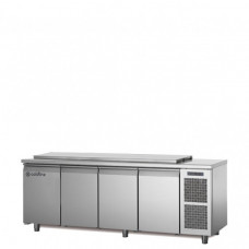 Холодильный стол Саладетта для овощей , GN1/1, c 4 дверьми, со столешницей без борта, с встроенным агрегатом, темп. -2°+8°C, Coldline TP21/1MD