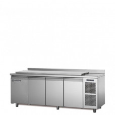 Холодильный стол Саладетта для овощей , GN1/1, c 4 дверьми, со столешницей и бортом, с встроенным агрегатом, темп. -2°+8°C, Coldline TA21/1MD