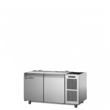 Masă frigorifică de patiserie, EN60×40, cu unitate integrată, cu 2 uși, fără suprafață de lucru, temp.-2°+8°C, Coldline TS13/1MJ