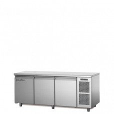 Masă frigorifică de patiserie, EN60×40, cu unitate integrată, cu 3 uși, сu suprafață de lucru, fără plintă, temp.-2°+8°C, Coldline TP17/1MJ
