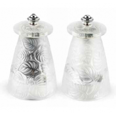 Kit- 1Manual 1 salt, 1 pepper mill, crystal, Lalique 9 cm, 32272 Duo, Peugeot