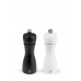 Râșnițe manuale pentru sare și piper , din lemn de fag, de culoarea albă și neagră, 15 cm , 24260, Duo Tahiti Black and White, Peugeot