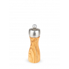 Râșniță manuală pentru sare, din lemn de măslin, 15 cm,33811, Fidji, Peugeot
