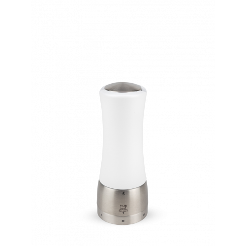 Manual salt mill, beechwood, stainless steel, white colour, 16 cm, 28848, Madras, Peugeot