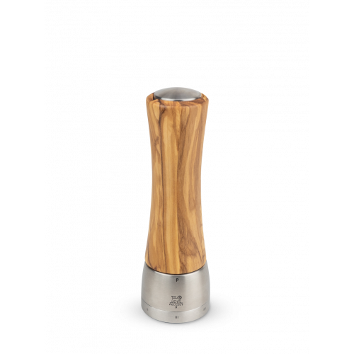 Manual pepper mill,olive wood, stainless steel, 21 cm, 36164, Madras, Peugeot