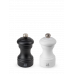 Duo de râșnițe manuale de sare și piper, din lemn de fag, alb-negre, 10 cm, 2/24291, Bistro, Peugeot