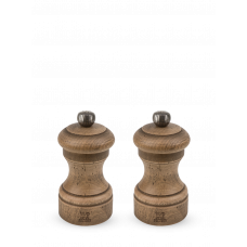 Duo of manual salt and pepper mills, beech wood with an antiqued finish, 10 cm; 30933, Bistro Antique, Peugeot