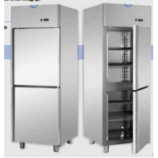 2 half doors Stainless Steel GN 2/1 Refrigerated Cabinet designed for Normal Temperature remote condensing unit, Tecnodom A207MIDMTNSG