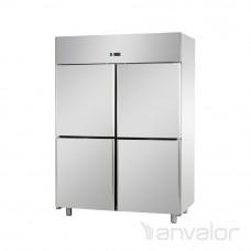 Dulap frigorific 1200 cu 4 uși mici, cu temperatură joasă, din oțel inoxidabil, Tecnodom A412EKOMBT