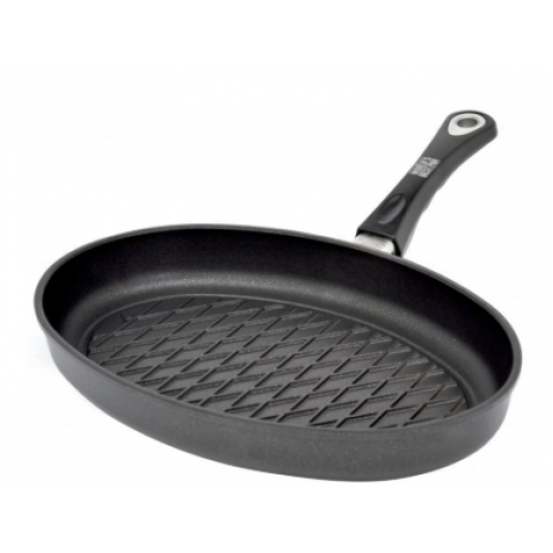 Профессиональная антипригарная гриль-сковорода, овальная 3524BBQ-E-Z20B, AMT