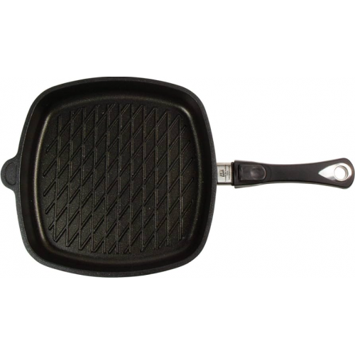 Tigaie pu grill 28x28 cm, inductie cu mâner detașabil, AMT