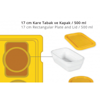 Farfurie dreptunghiulară de 500 ml, 150395, AVATHERM Farfurie dreptunghiulară de 500 ml, 150395, AVATHERM