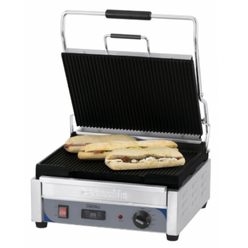 Grill de contact Premium cu plăci striate cu timer, CGPRRGPT, Casselin