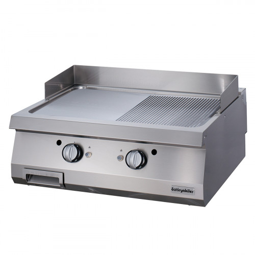 Full Module 1/2 Smooth & 1/2 Ribbed Gas Grill, Chromium Plated, 900 serie, OGG 8090 1/2 N, Ozti, 7864.N1.80903.19C