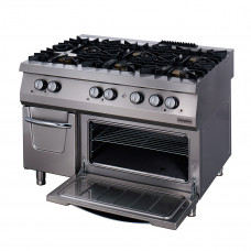 Gas Solid Top, 6 Open Burners On Electric wide Oven, 900 Serie, OSOGEF 12090, Ozti, 7865.N1.12908.10E