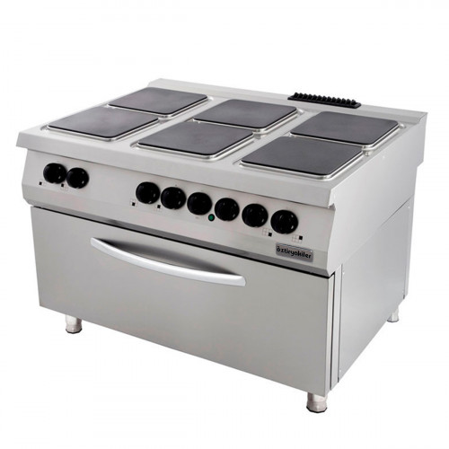 6 Electric Hot Plates Range On Electric Large Oven, 900 serie, OSOEF 12090 S, Ozti, 7865.N1.12908.51