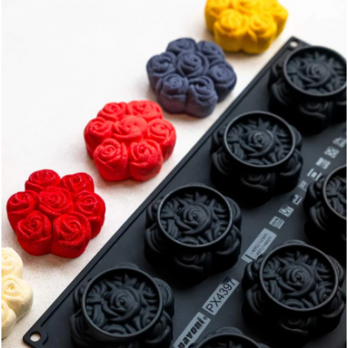 Силиконовая форма Bouquet de roses Ø80×35 мм, 100 мл, PX4397S, Pavoni