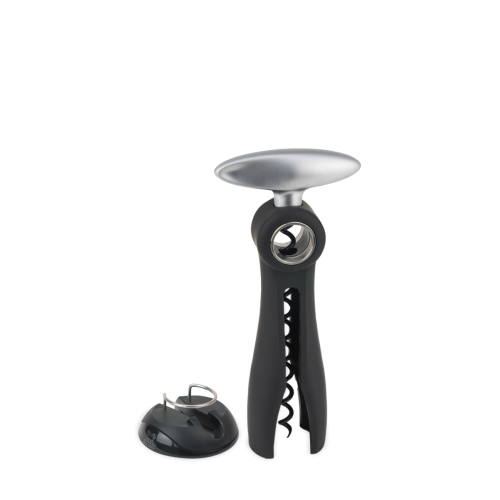 Tirbușon cu rotire continuă cu baza cu tăietor de folie, culoare neagră, 19 cm, 200244, Black, Salma ,Peugeot