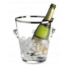 Găleată de șampanie din sticlă cu finisaj de platină 22 cm, 220075, Seau à Champagne, Peugeot