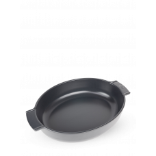 Oval  ceramic baker, slate  color,40 cm, 60565, Appolia, Peugeot