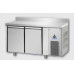 2 doors Low Temperature Stainless Steel GN 1/1 Refrigerated Counter with 100 mm rear riser working top, Tecnodom TF02MIDBTAL