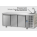 Masă frigorifică, din otel inoxidabil, MID GN 1/1, cu 3 uși, cu chiuvetă incorporată, Tecnodom TF03MIDGNL