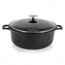 Cratiță antiaderentă CHOC EXTREME Ø24 cm, 4,7 l, cu capac din sticlă, 10-831124, de Buyer