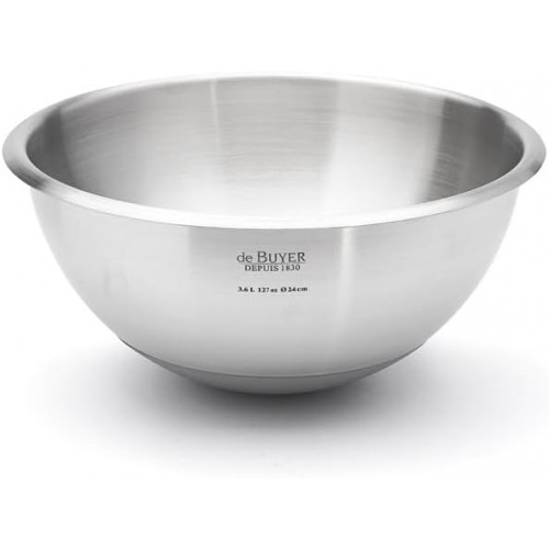 Миска из нержавеющей стали с силиконовым основанием, 3373.24, de Buyer Миска из нержавеющей стали с силиконовым основанием, 3373.24, de Buyer